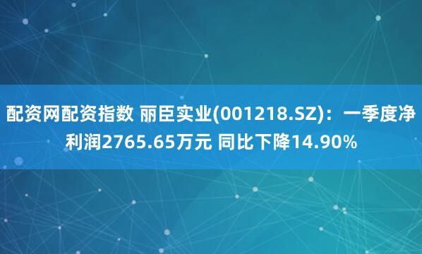 配资网配资指数 丽臣实业(001218.SZ)：一季度净利润2765.65万元 同比下降14.90%