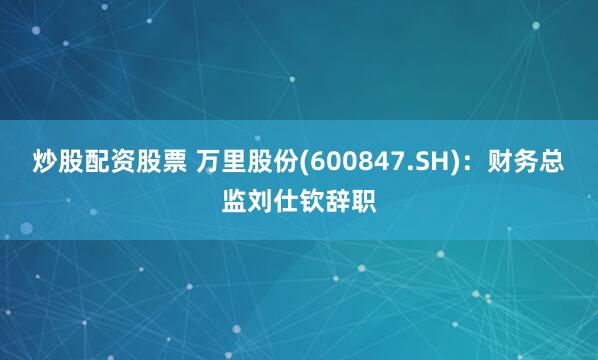 炒股配资股票 万里股份(600847.SH)：财务总监刘仕钦辞职